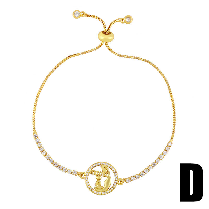 Venta al por mayor Pulsera Cobre Redonda Corazón Día De La Madre